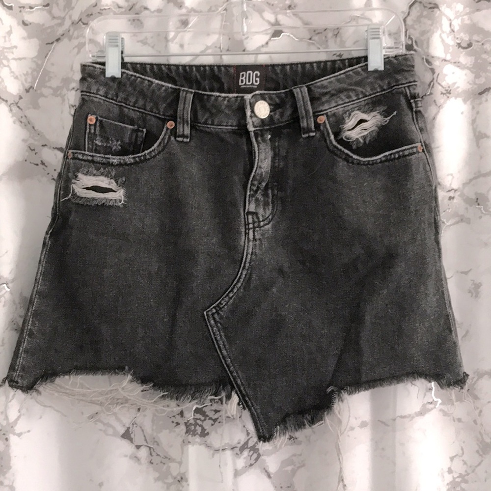 BDG black denim skirt